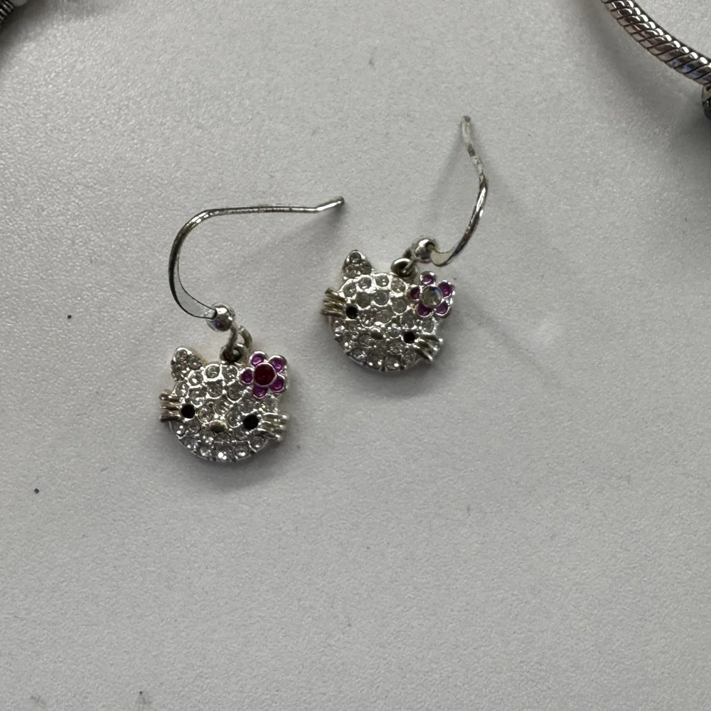 Hello Kitty Silver and Pink Earrings